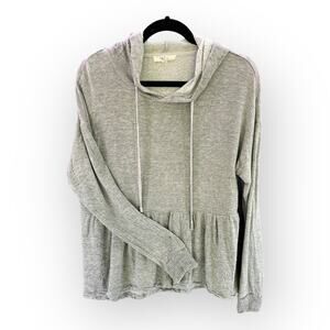 Peyton Primrose Ladies Hooded Ruffle Top Sweater - Gray (Size M) [A27]